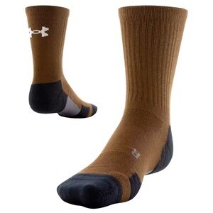 Under Armour Unisex Team Crew Socks - Brown/Black - NWT
